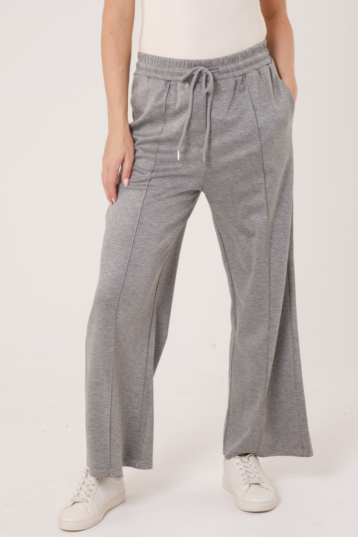 Pintuck Wide Leg Trouser