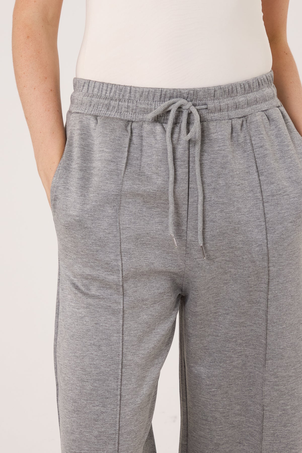 Pintuck Wide Leg Jogger Trousers