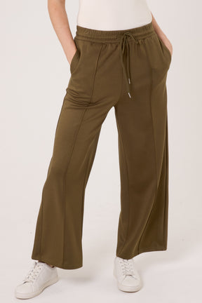 Pintuck Wide Leg Jogger Trousers