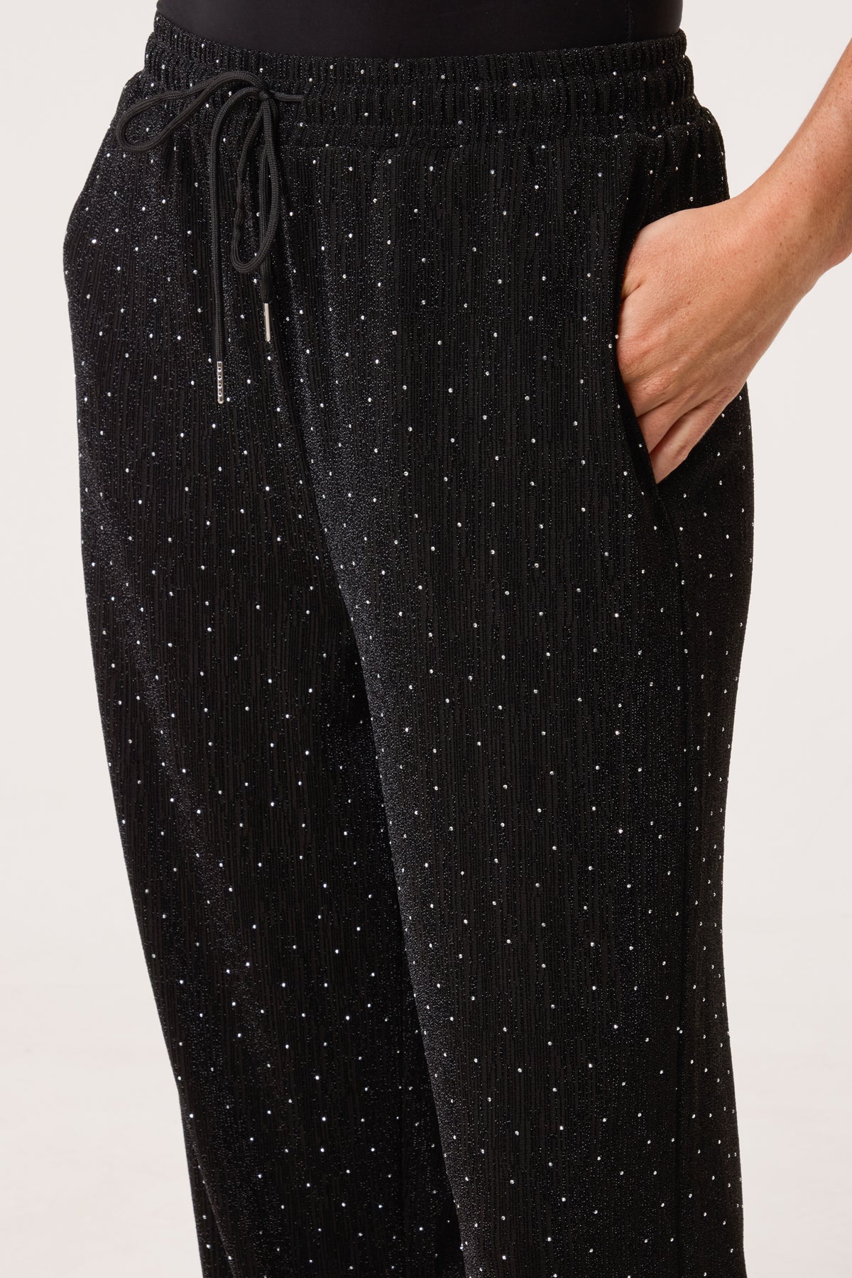 Rhinestone & Sparkle Drawstring Trouser