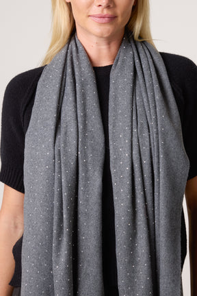 Diamante Embellished Tassel Scarf