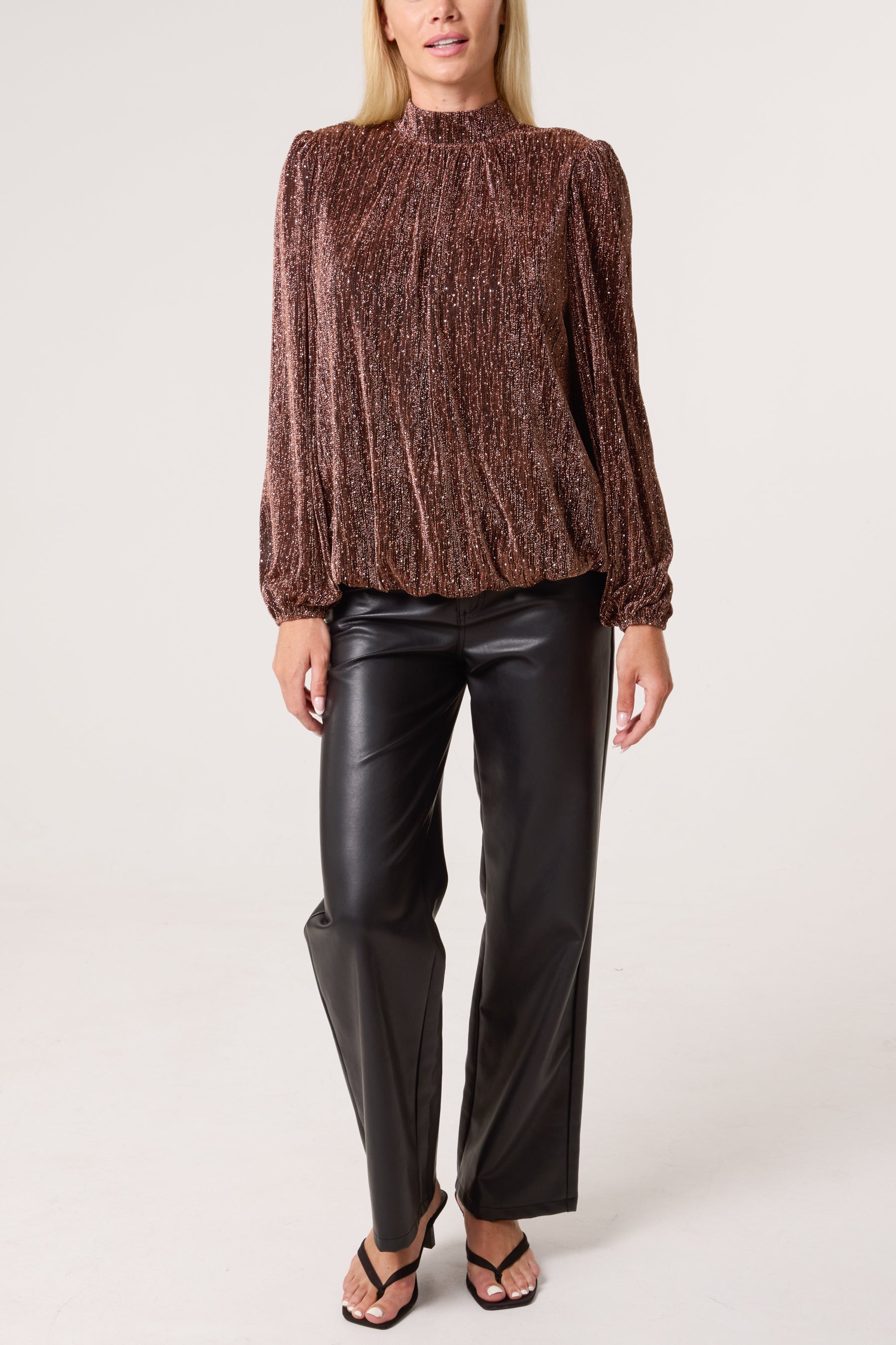 Diamante Shoulder Pad Puffball Top