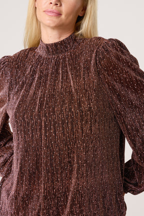 Diamante Shoulder Pad Puffball Top