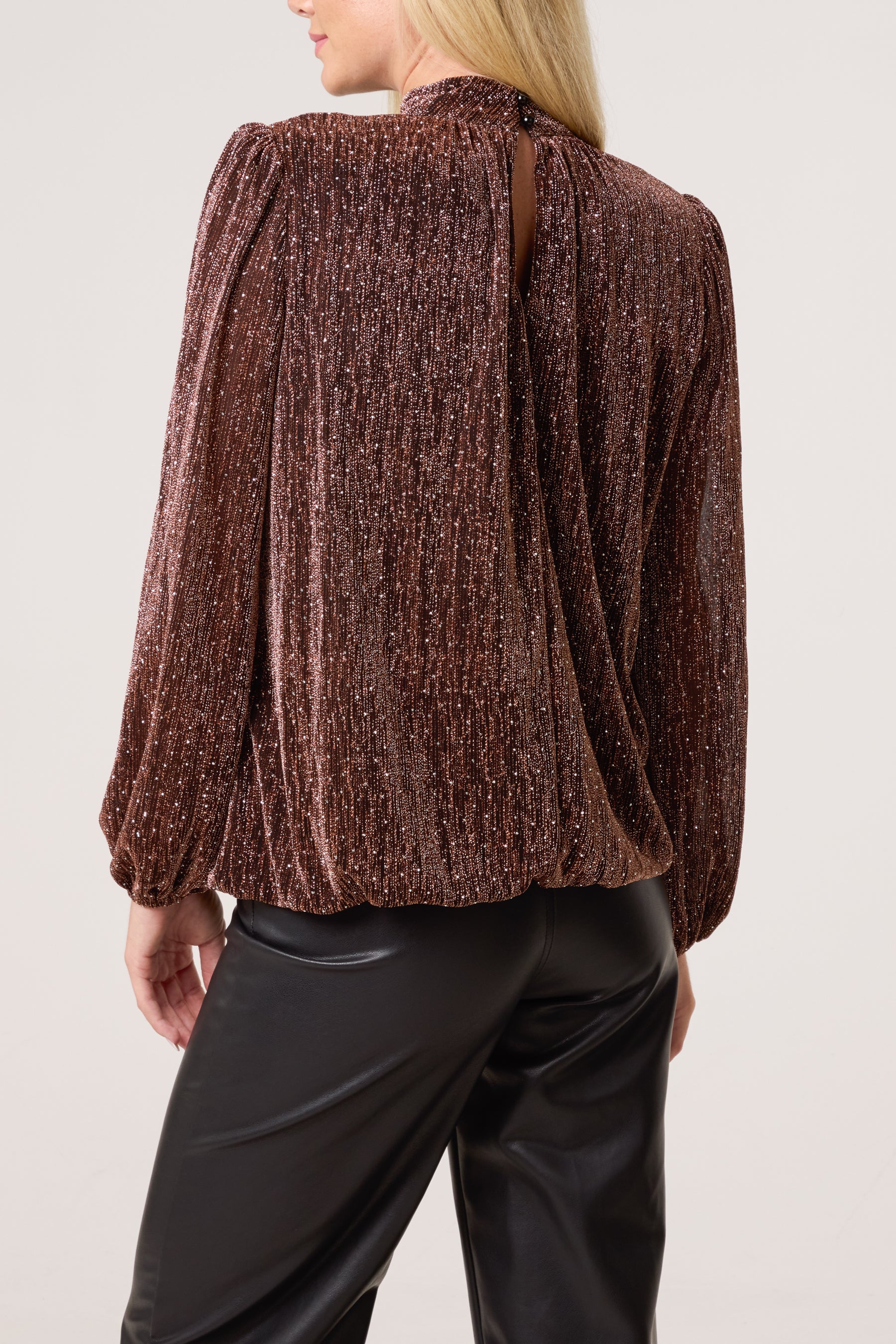 Diamante Shoulder Pad Puffball Top