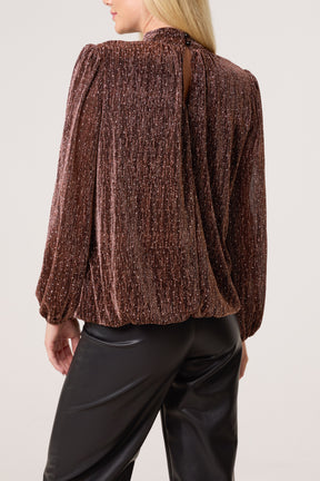 Diamante Shoulder Pad Puffball Top