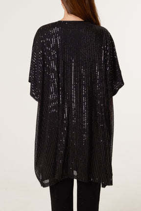 Sequin Short Sleeve Kimono