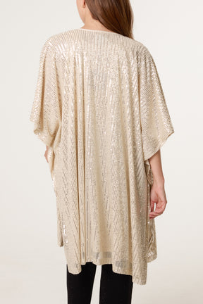 Sequin Short Sleeve Kimono