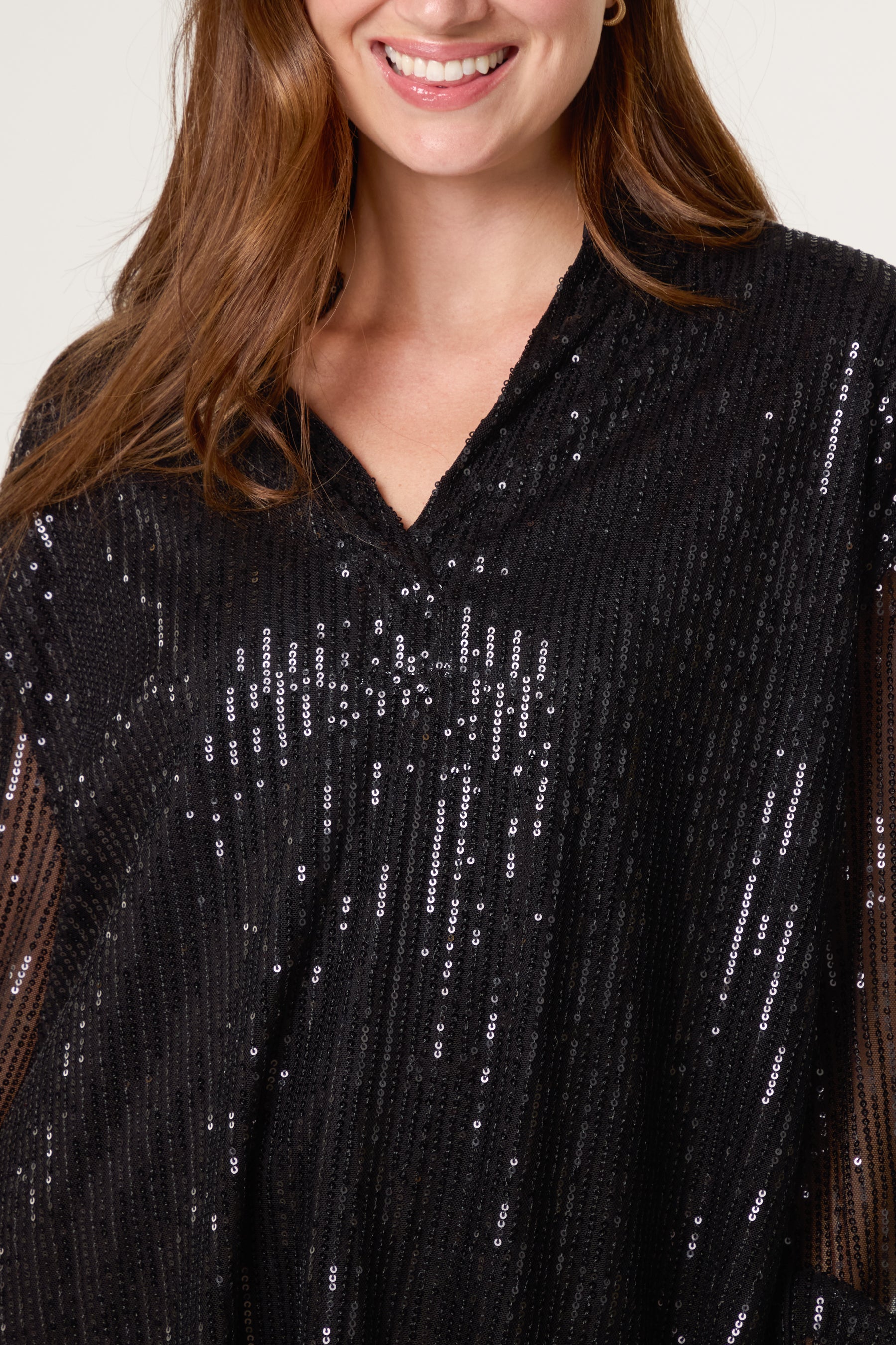 Grandad Collar Sequin Shirt