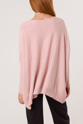 Batwing Ribbed Sleeve Pocket Jumper