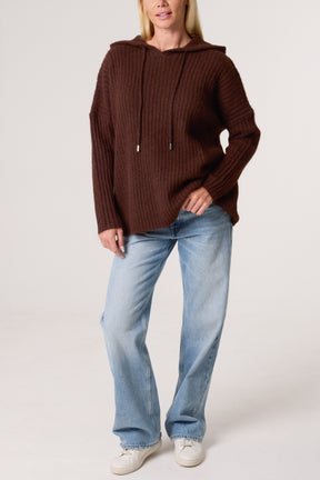 Ribbed Soft Knit Hoodie