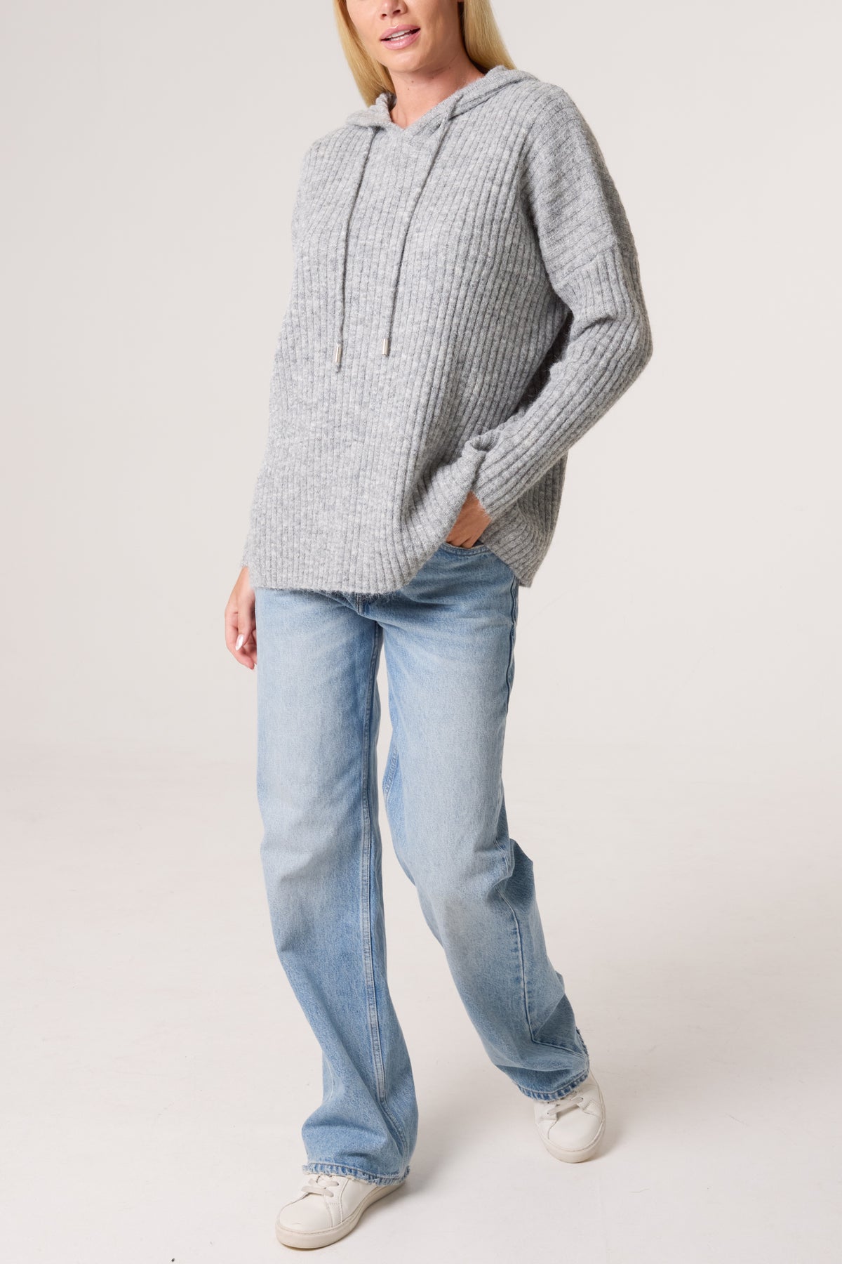Ribbed Soft Knit Hoodie