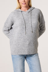 Ribbed Soft Knit Hoodie