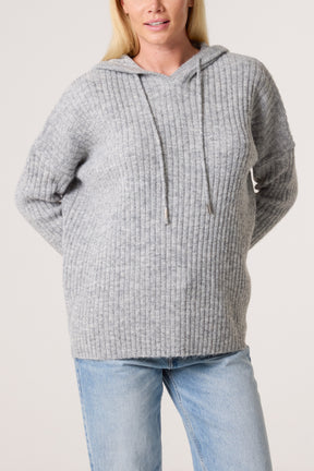 Ribbed Soft Knit Hoodie