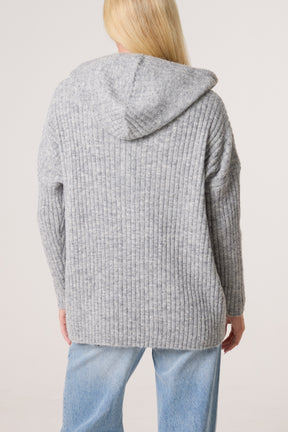 Ribbed Soft Knit Hoodie