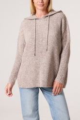 Ribbed Soft Knit Hoodie