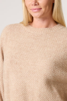 Textured Knit Crew Neck Jumper