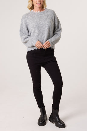 Lace Trim Knit Jumper
