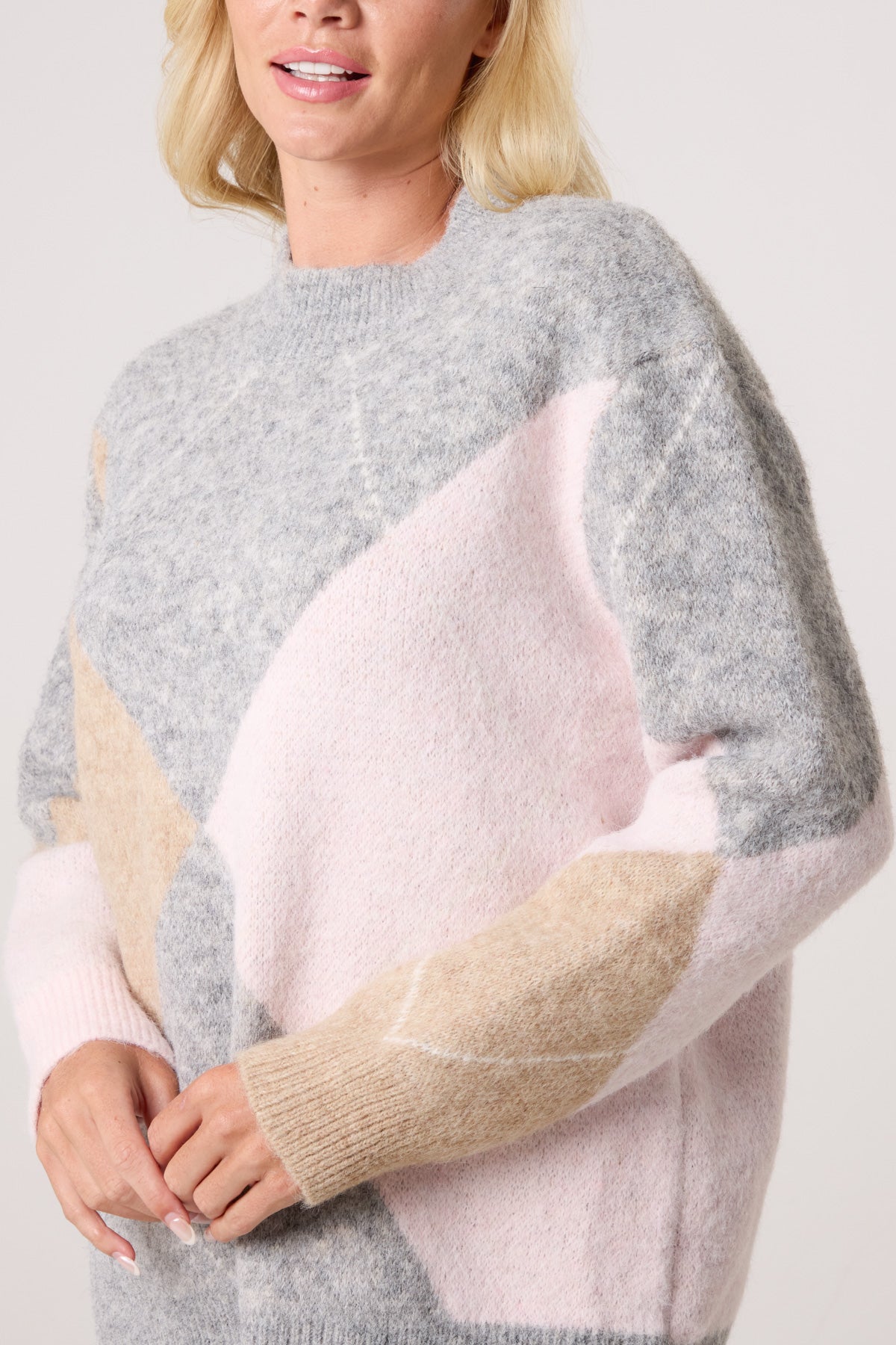 Colourful Argyle Knit Jumper