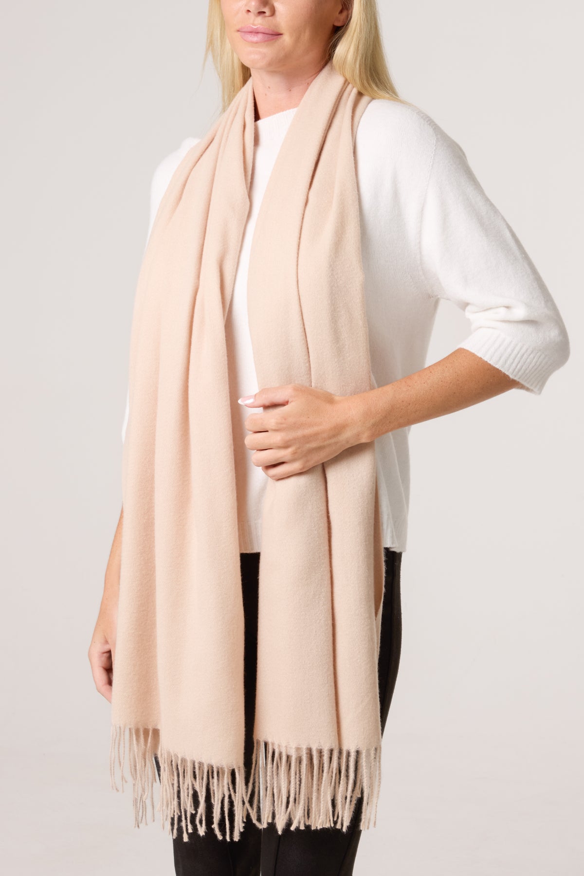 Soft Knit Plain Tassel Scarf