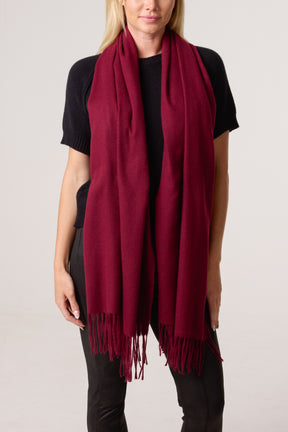 Soft Knit Plain Tassel Scarf
