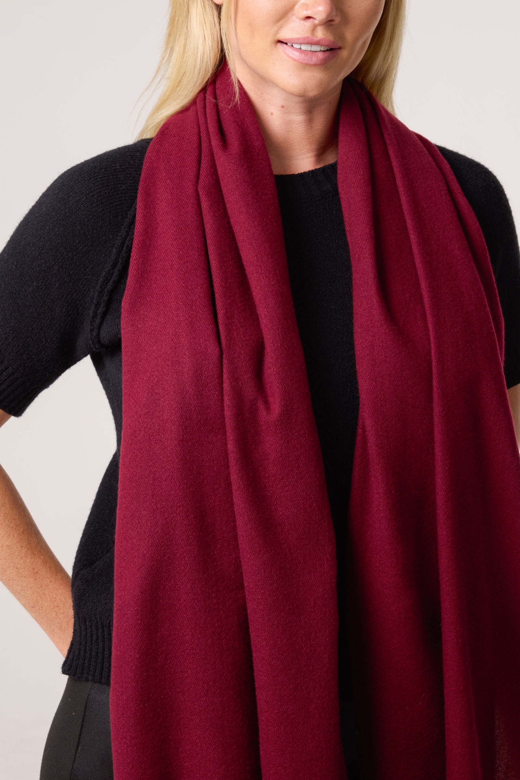 Soft Knit Plain Tassel Scarf