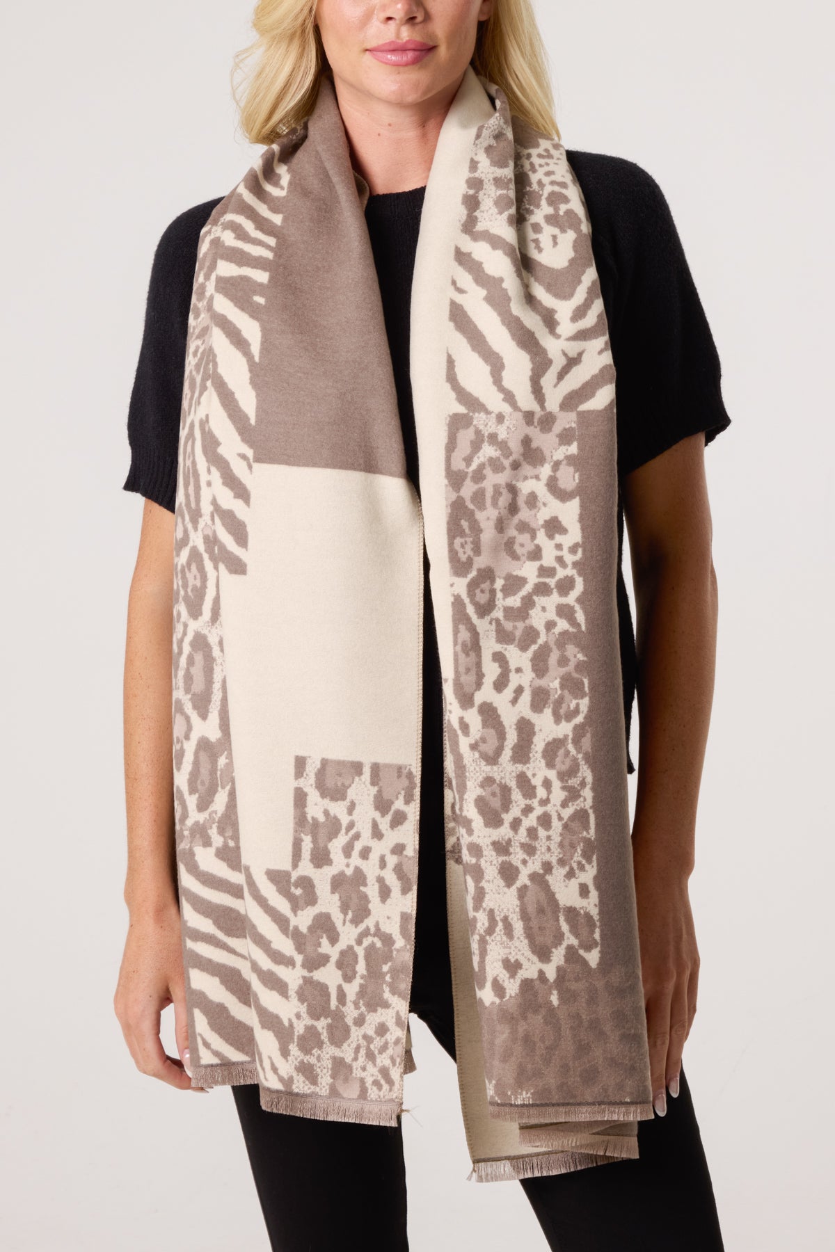 Reversible Mixed Animal Print Scarf