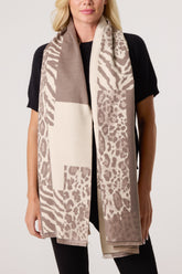 Reversible Mixed Animal Print Scarf
