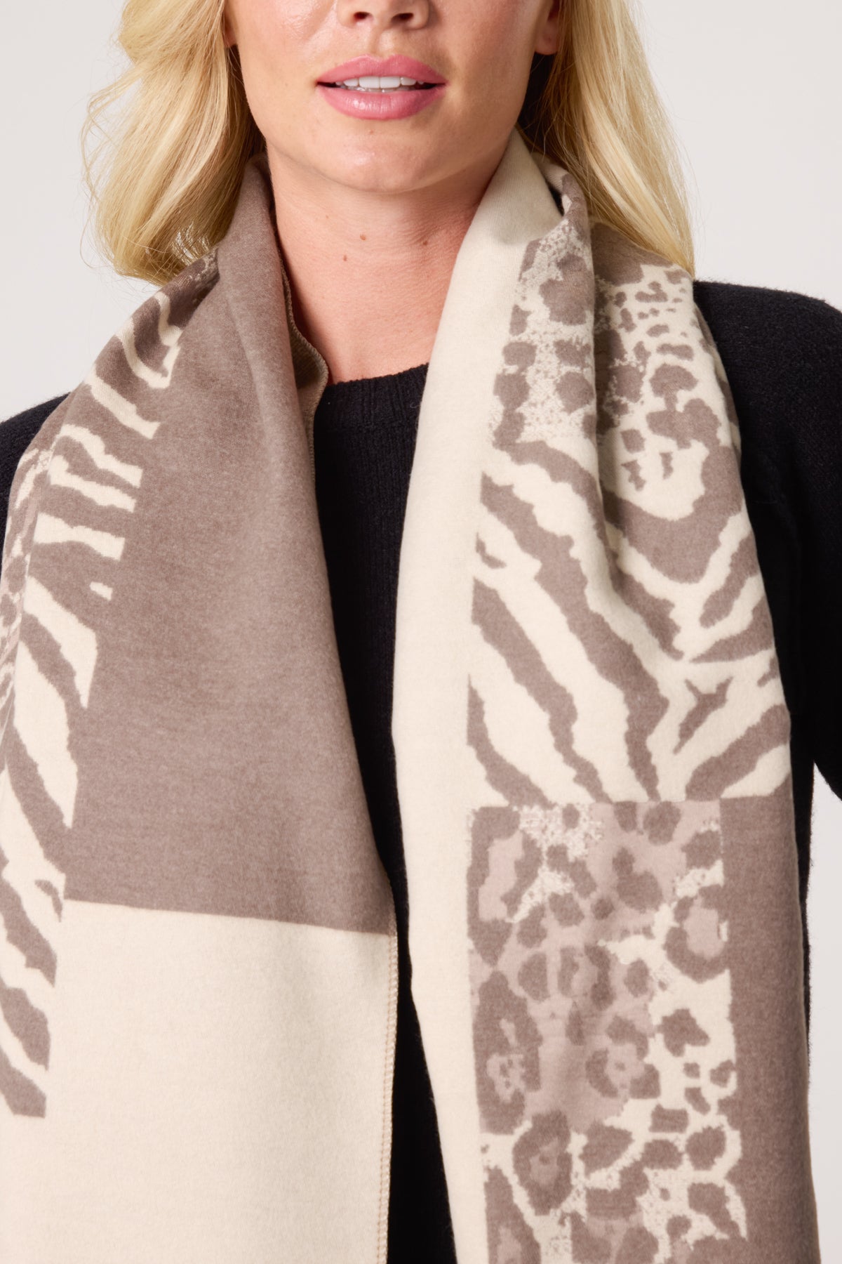 Reversible Mixed Animal Print Scarf