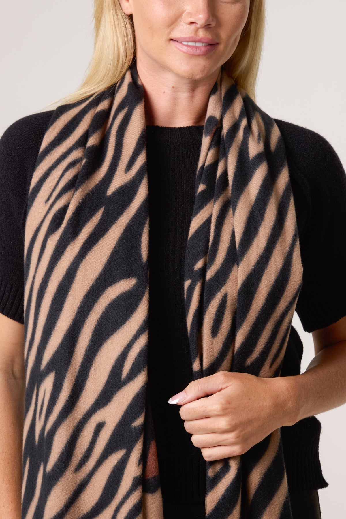 Zebra & Leopard Reversible Tassel Scarf