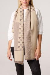 Reversible Heart Print Scarf
