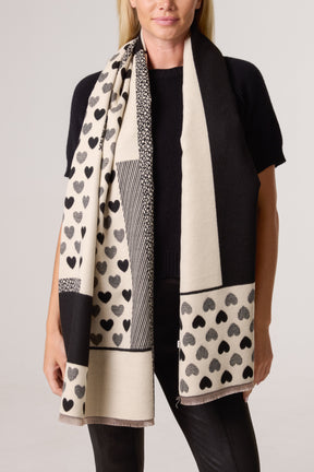 Reversible Heart Print Scarf