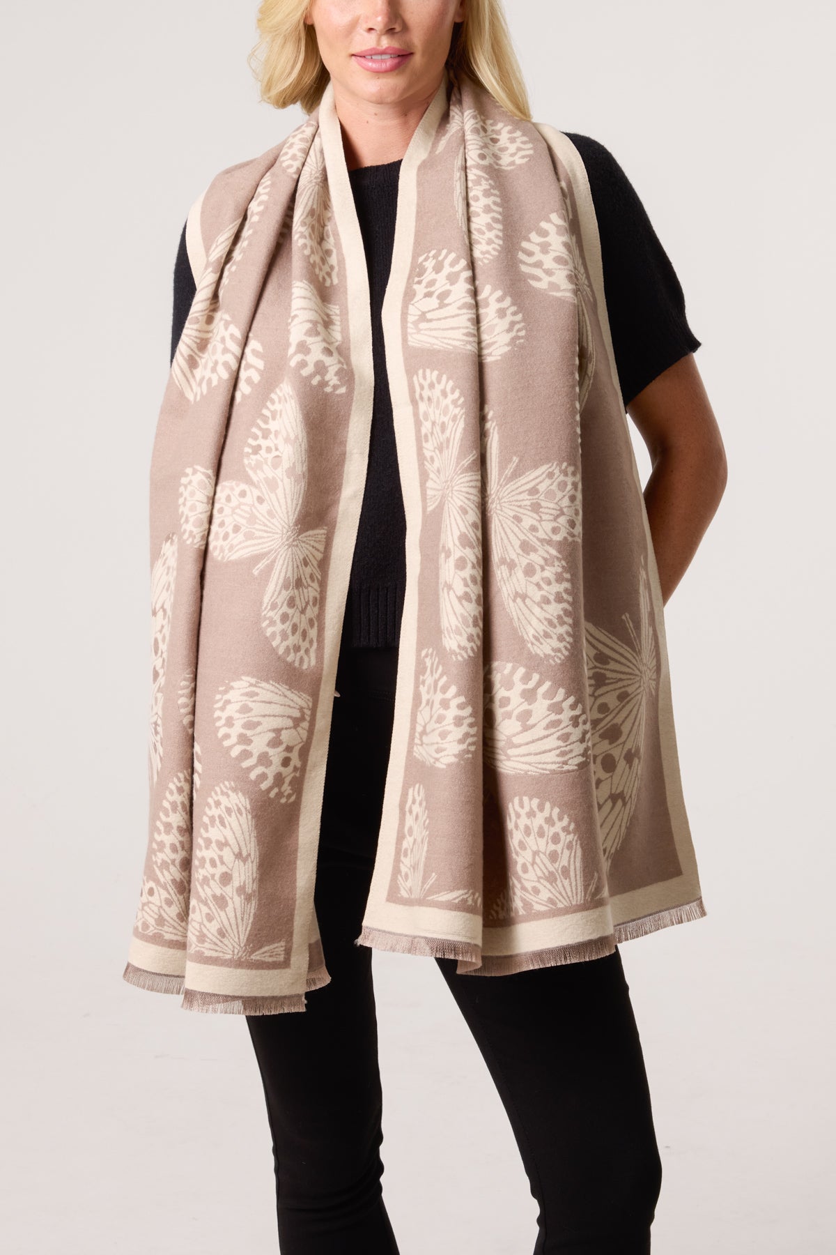 Reversible Butterfly Print Scarf