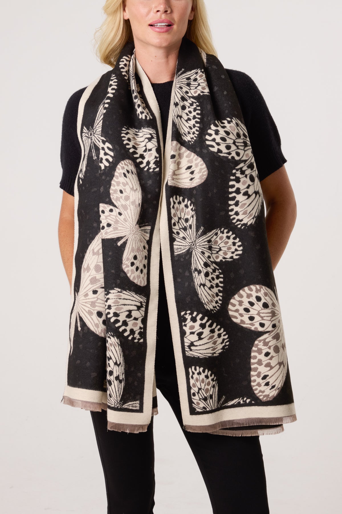 Reversible Butterfly Print Scarf