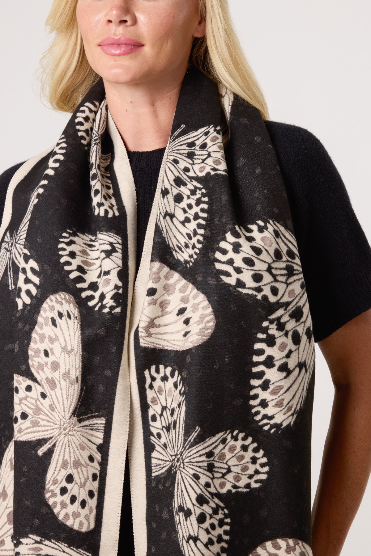 Reversible Butterfly Print Scarf