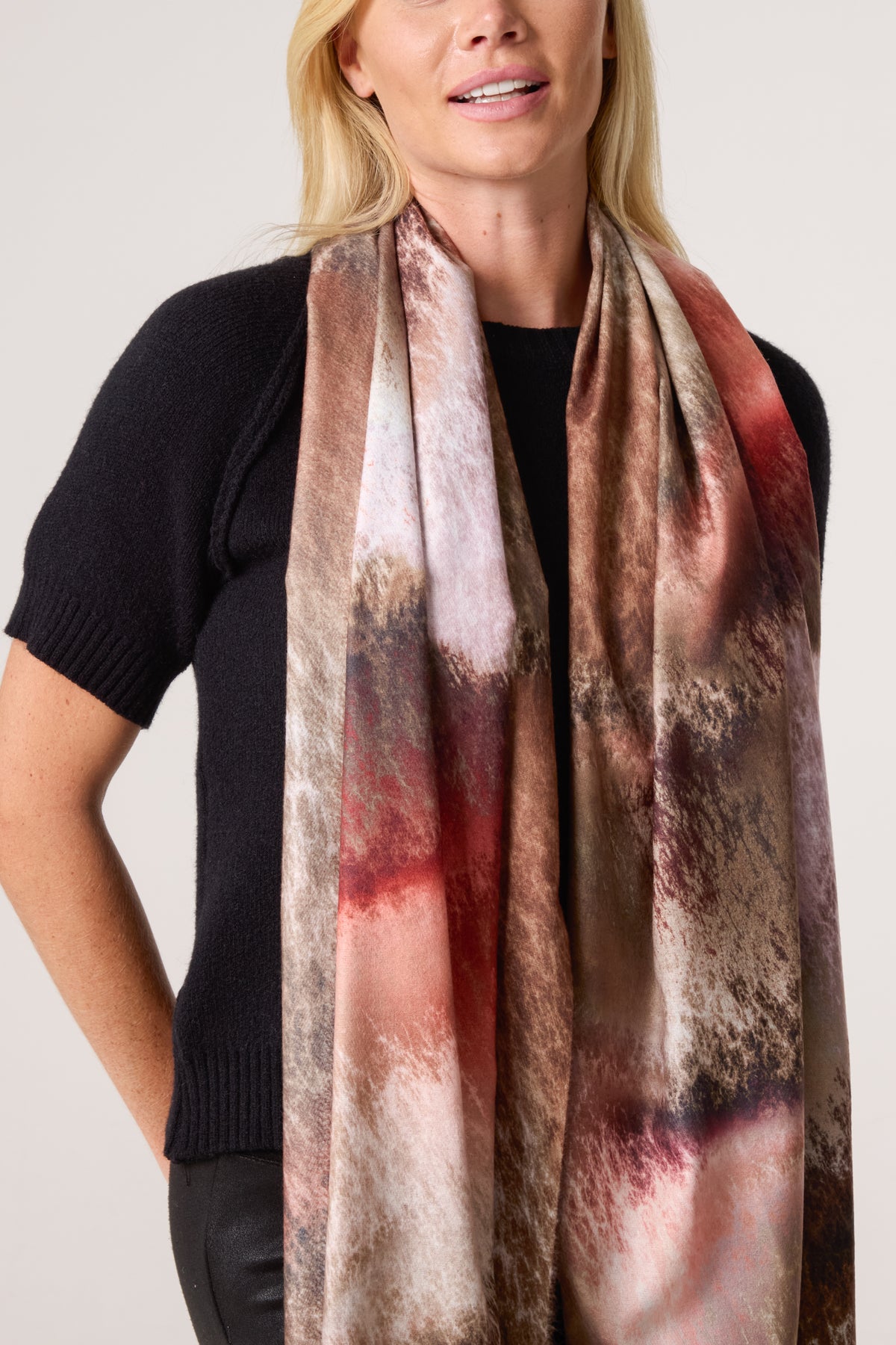 Reversible Watercolour Tassel Scarf