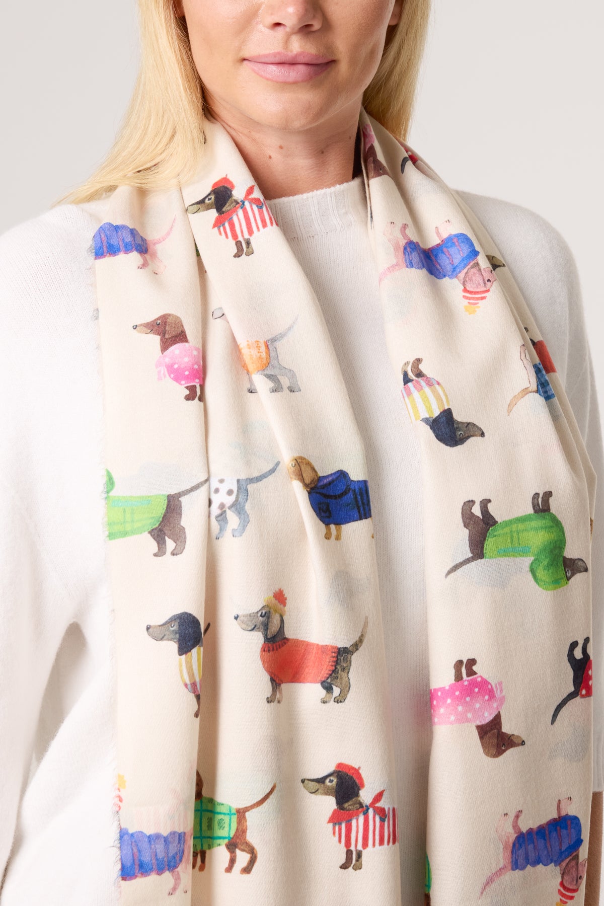 Sausage Dog Tassel Scarf