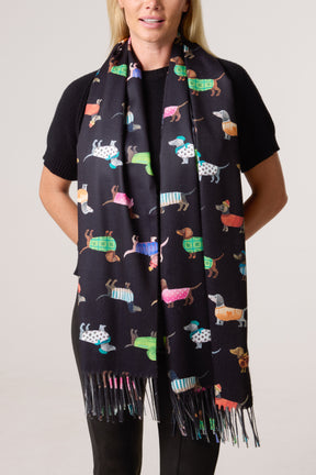 Sausage Dog Tassel Scarf