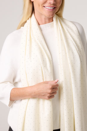 Diamante Embellished Tassel Scarf