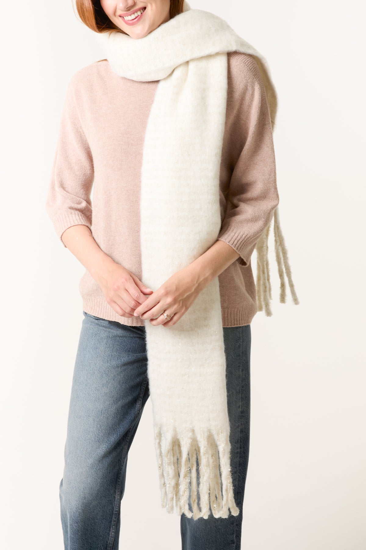 Glitter Super Soft Tassel Scarf