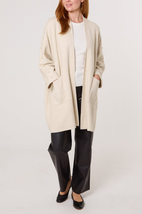 Pearl Sleeve Embellished Open Cardigan