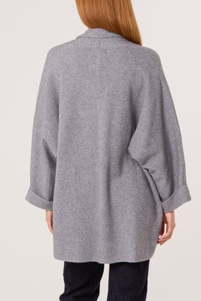 Gold Button Sleeve Heavy Knit Cardigan