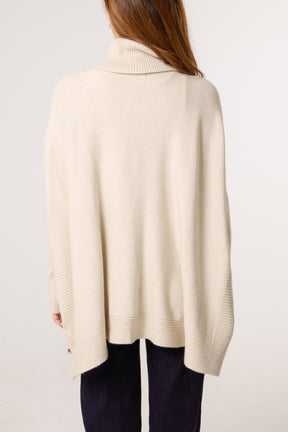 Side Buttons Roll Neck Knit Jumper