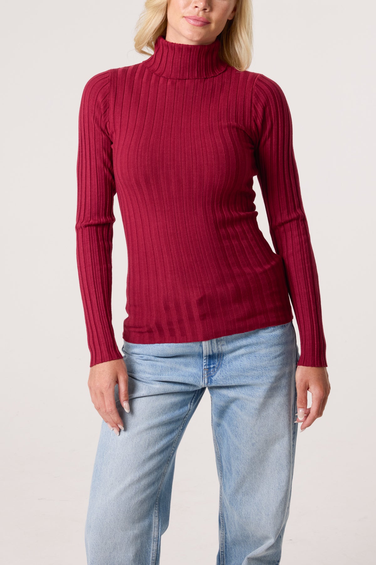 Ribbed Roll Neck Jumper