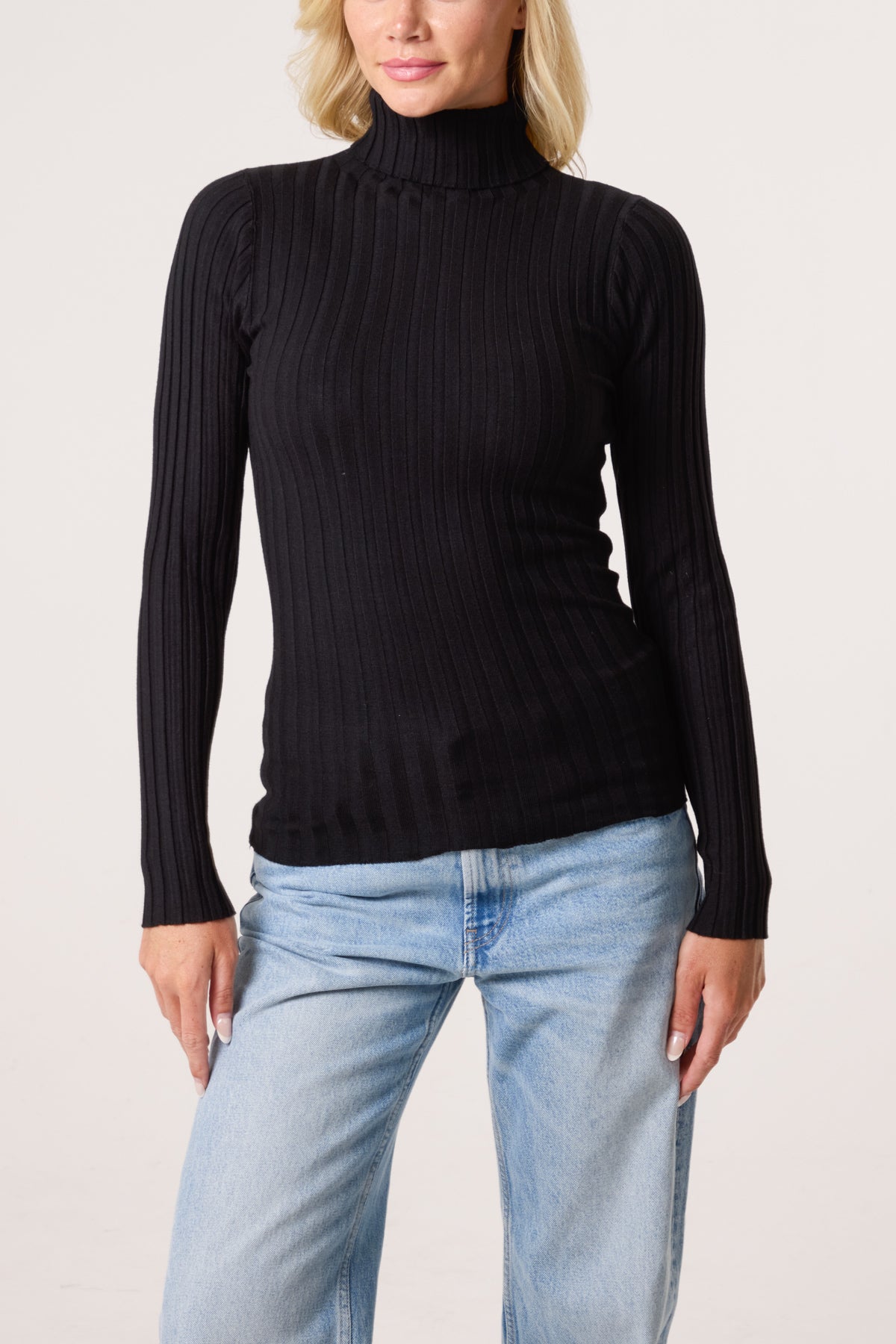 Ribbed Roll Neck Jumper