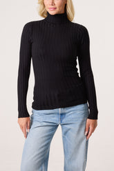 Ribbed Roll Neck Jumper