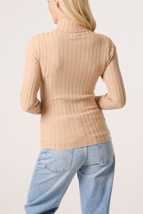 Ribbed Roll Neck Jumper