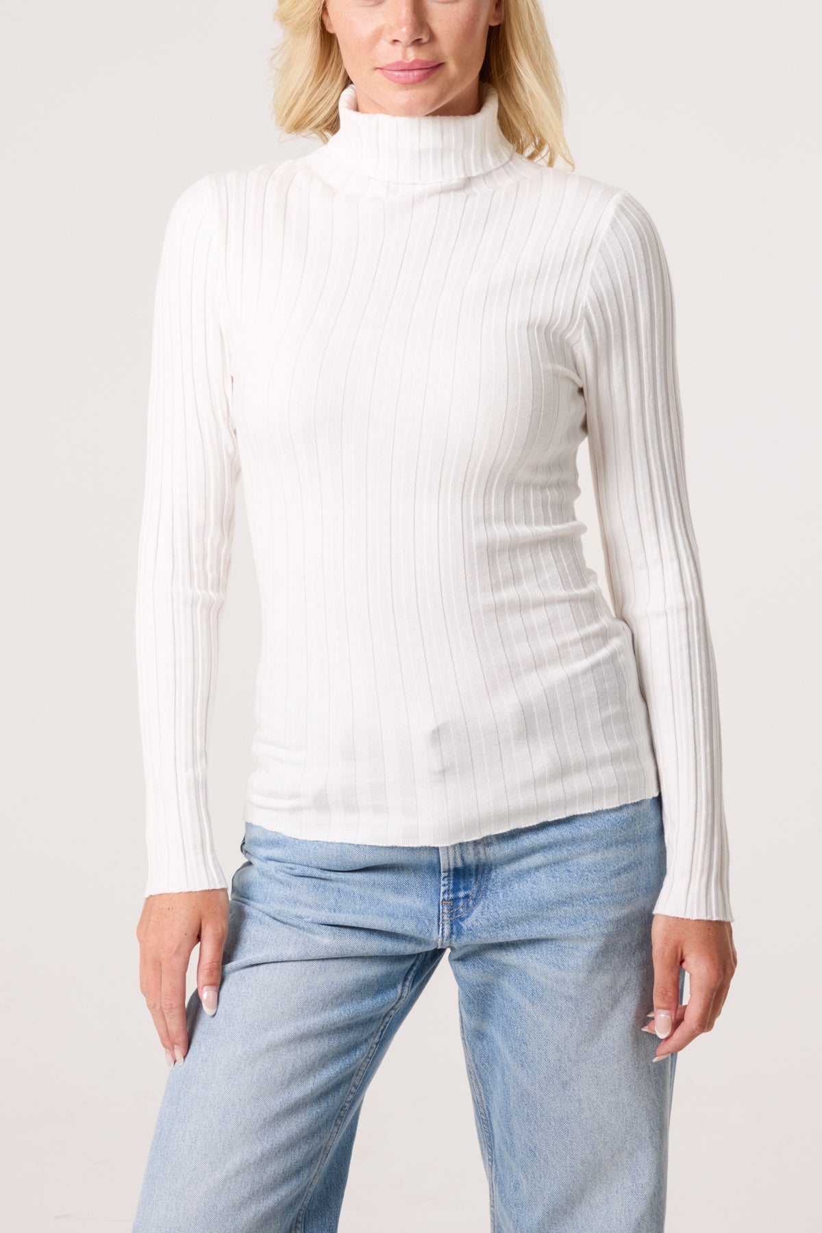 Ribbed Roll Neck Jumper