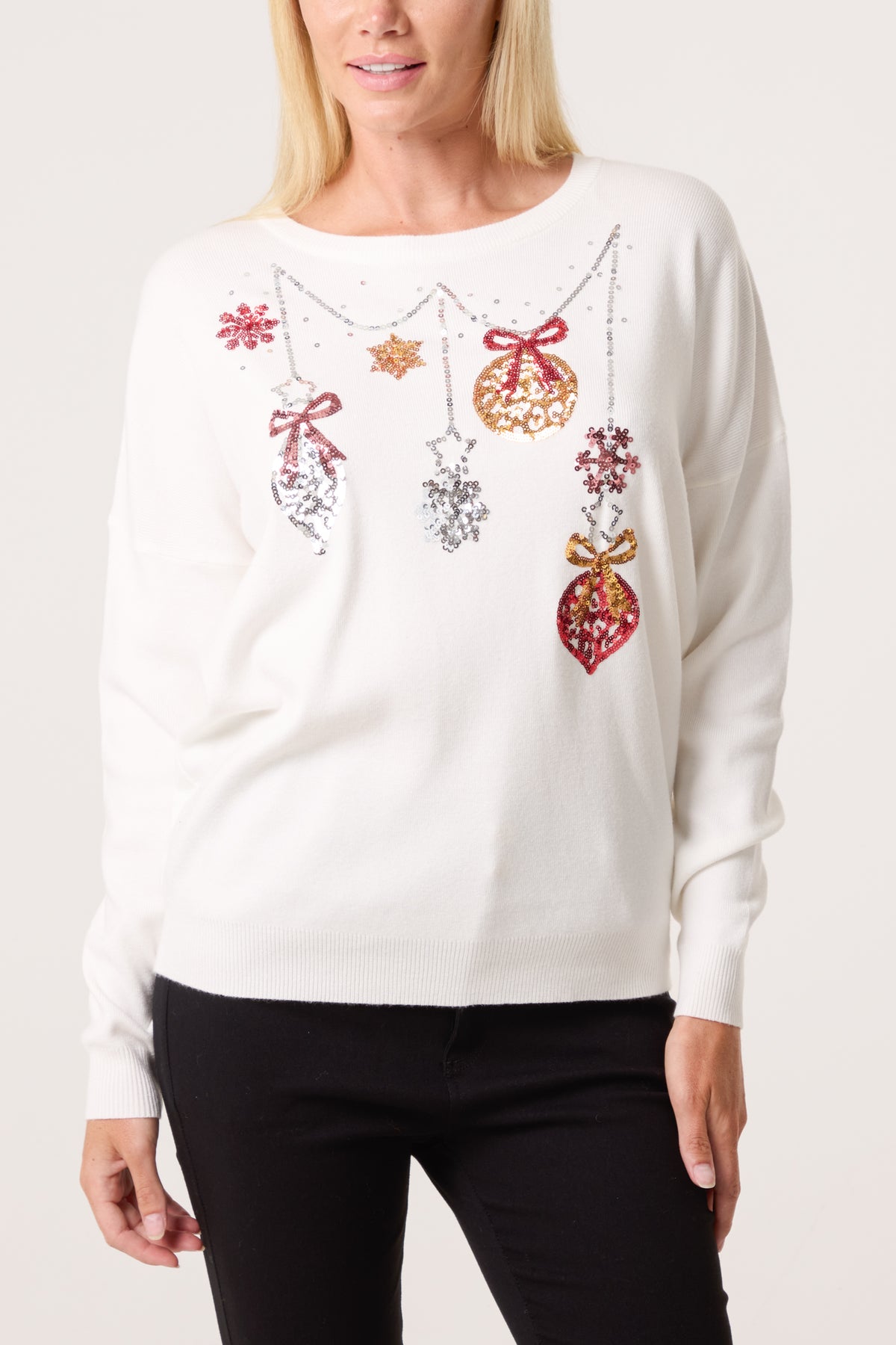 Sequin Jingle Bell Bauble Jumper