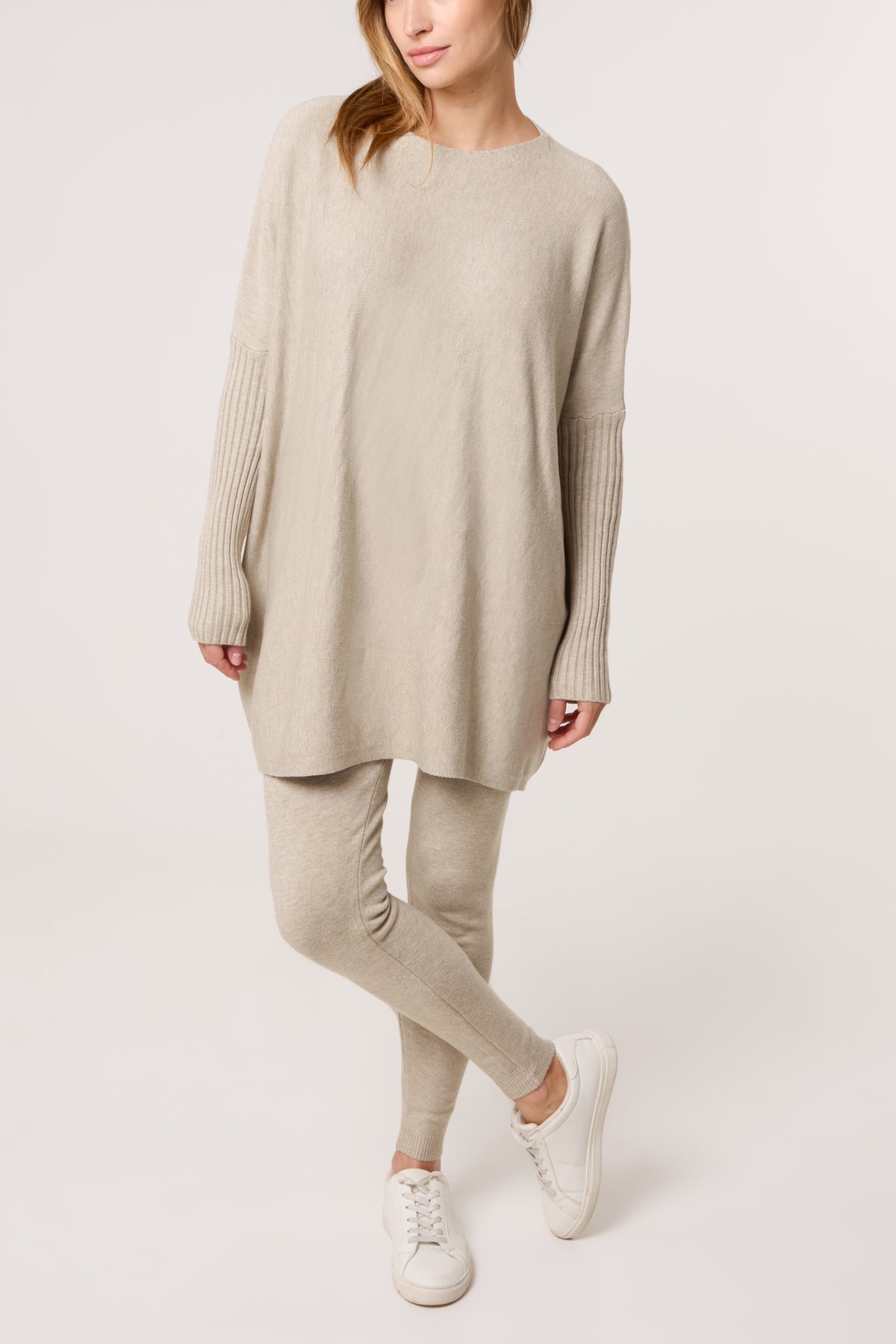 Long Ribbed Sleeve Knitted Lounge Set