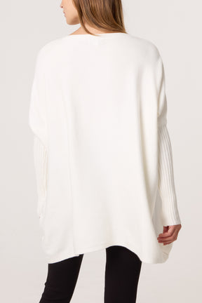Embellished Hearts Batwing Knit Jumper
